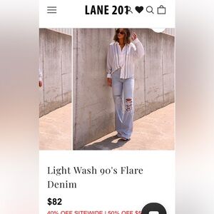Lane 20R Light Blue Flare Jeans